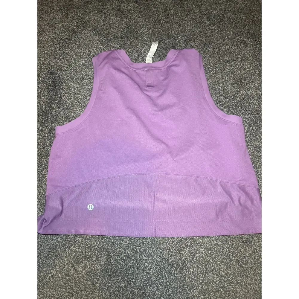 Lululemon Purple Mesh Back Cropped Train Tank Top Yoga Daily Better Everyday 8